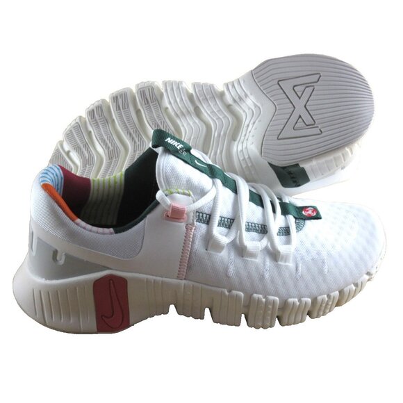 Women's Nike Free Metcon 5 Running Training Shoes All Petals White Pink Sizes - Picture 2 of 7